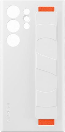 Samsung Silicone Grip Cover Etui Galaxy S23 Silikonowy Pokrowiec Z Paskiem Na Rękę Białe Ef