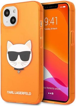 Karl Lagerfeld Klhcp13Schtro Iphone 13 Mini 5 4" Pomarańczowy Orange Hardcase Glitter Choupette Fluo