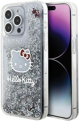 Hello Kitty Etui Liquid Glitter Charms Head Na Iphone 15 Pro Max Srebrne