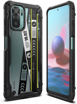 Ringke Fusion X Design Etui Pancerny Pokrowiec Z Ramką Xiaomi Redmi Note 10 10S Czarny