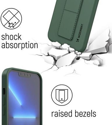 Wozinsky Kickstand Case Elastyczne Silikonowe Etui Z Podstawką Samsung Galaxy S21 Ultra 5G Granatowy