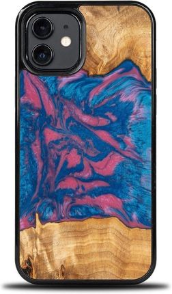 Bewood Etui Z Drewna I Żywicy Na Iphone 12 Pro Unique Vegas Różowo Niebieskie