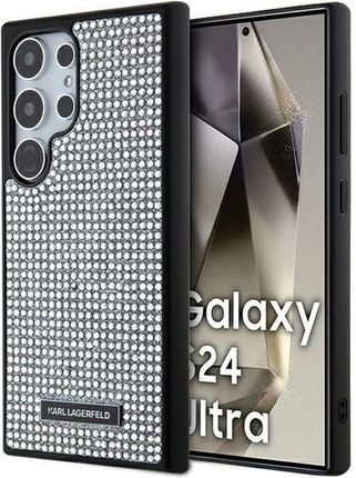 Karl Lagerfeld Etui Rhinestone Metal Logo Na Samsung Galaxy S24 Ultra Srebrne