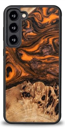 Bewood Etui Z Drewna I Żywicy Na Samsung Galaxy S23 Plus Unique Orange Pomarańczowo Czarne