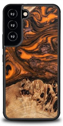 Bewood Etui Z Drewna I Żywicy Na Samsung Galaxy S22 Unique Orange Pomarańczowo Czarne