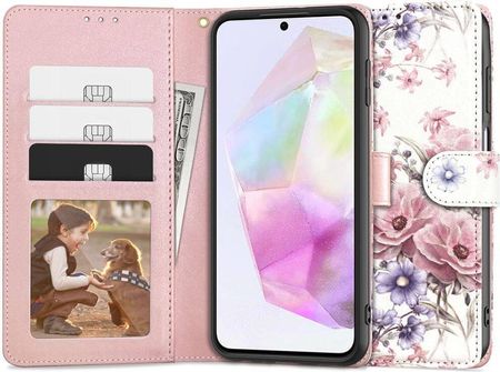 Tech Protect Etui Samsung Galaxy A35 5G Wallet Blossom Flower Różowe