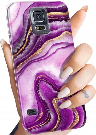 Etui Do Samsung Galaxy S5 S5 Neo Różowy Marmur Purpura Róż Marmur