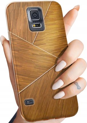 Etui Do Samsung Galaxy S5 S5 Neo Brązowe Drewniane Brown Obudowa