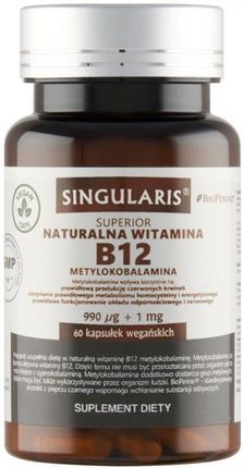 Singularis-Herbs Naturalna Wit.B12 Metylokobalamina + Bioperin 60Kaps