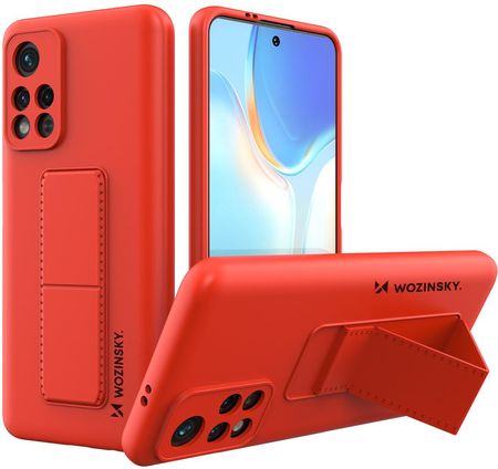 Xiaomi Wozinsky Kickstand Case Silikonowe Etui Z Podstawką Poco M4 Pro 5G Czerwone