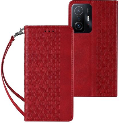 Xiaomi Magnet Strap Case Etui Do Redmi Note 11 Pro Pokrowiec Portfel Mini Smycz Zawieszka Czerwony