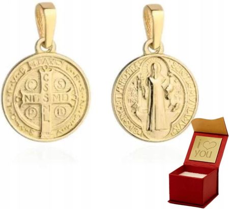Ergold Medalik Złoty Święty Benedykt Mały Próba 585