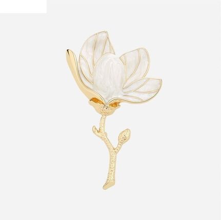Broszka Ozdobna Perłowy Kwiat Magnolii Bz147