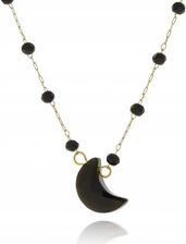 Blinkshop Naszyjnik Z Kamieniem Naturalnym Turmalin Fasetowany Koraliki Księżyc Moon