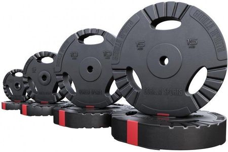 Gorilla Sports Obciążenia Bitumiczne Z Uchwytami 31Mm 1,25 15 Kg