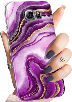 Etui Do Samsung Galaxy S6 Edge Różowy Marmur Purpura Róż Marmur Case