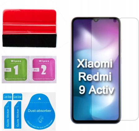 Folia Hydrożelowa Do Xiaomi Redmi 9 Activ Zestaw Z Raklą Ściereczki
