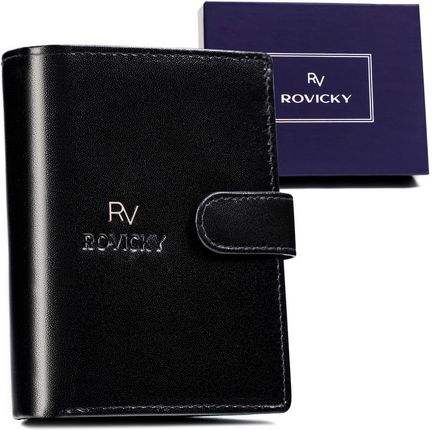 Skórzany portfel męski wyposażony w system RFID - Rovicky