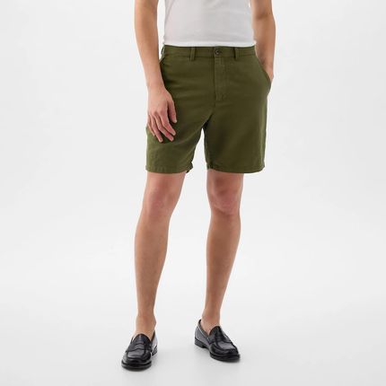 GAP Linen Fixed Waist Short Army Jacket Green