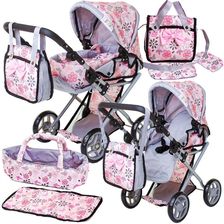 Zdjęcie Doris Wózek Dla Lalek Głęboki Gondola / Spacerowy 3W1 - Zestaw Nosidło Pościel Torba + Przewijak - Racibórz