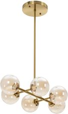 Uniprodo Lampa Sufitowa Wisząca - 6-Punktowa Szklane Kule (Uni_Ld_01)