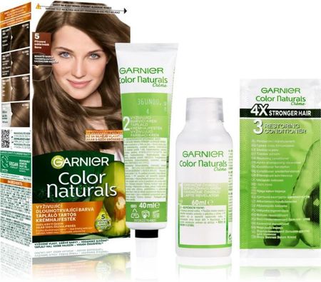 Garnier Color Naturals Trwała Farba Do Włosów Z Odżywczymi Olejami 40ml Odcień 5 Natural Light Brown