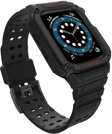 Protect Strap Band Opaska Z Etui Do Apple Watch 7/6/5/4/3/2/Se 41/40/38mm Obudowa Pancerny Pokrowiec Na Zegarek Czarny 19631484