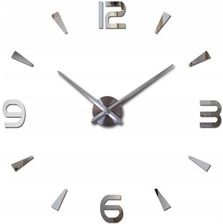 Zdjęcie Zegar ścienny naklejany duży 80-120cm srebrny 4 cyfry - Świebodzice