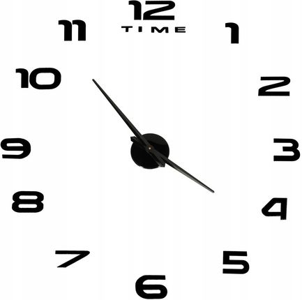 Zegar ścienny naklejany duży 80-120cm czarny 12 cyfr