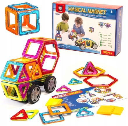 Klocki magnetyczne edukacyjne magical sticks MAGICAL MAGNET 40 elementów