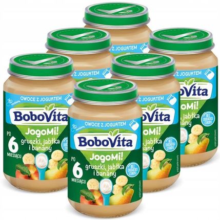 BoboVita jogurt gruszki jabłka banany 6x190 g