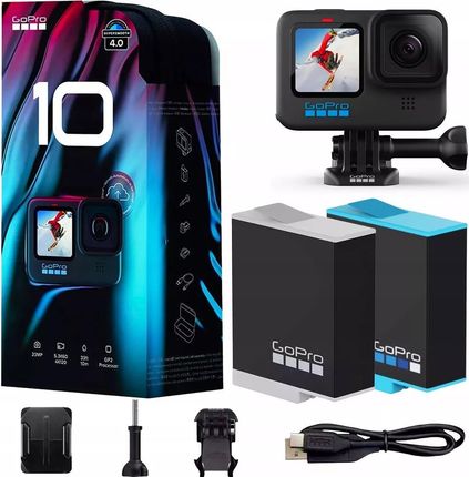 Kamera GoPro 10 HERO Black + Oryginalny Akumulator Enduro 1720 mAh