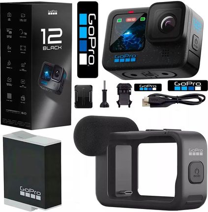 Zestaw GoPro 12 HERO Black + Oryginalny Mikrofon GoPro Media Mode