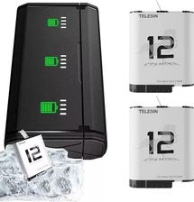 Zdjęcie Ładowarka Fast + 2x Akumulator Bateria Telesin Stamina do GoPro 12 11 10 9 - Chęciny