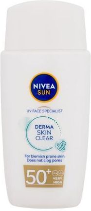 Nivea UV Face Specialist Derma Skin Clear Spf50+ Lekki Przeciwsłoneczny Krem Do Twarzy O Działaniu Matującym 40ml