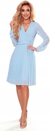 midi sukienka damska plisowana szyfonowa Błękitna suknia r. Xs