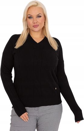 dopasowany klasyczny dzianinowy Sweter Plus Size z warkoczami