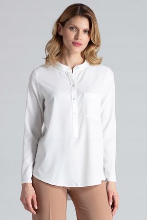 Klasyczna Bluzka typu koszulowa Zapinana biała S