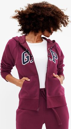 GAP Fullzip Logo Hoodie Ruby Wine