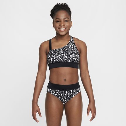 Asymetryczne monokini dla dużych dzieci (dziewcząt) Nike Swim Wild - Szary
