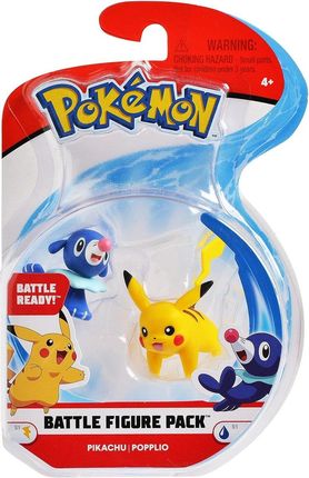 Jazwares Pokemon Battle Figure Pack 2-Pak Oryginalne Figurki Pikachu + Popplio