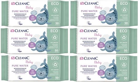 Kindii Chusteczki Nawilżane Cleanic Baby Eco Pure Water 6X50Szt.