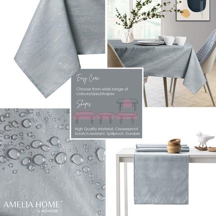 Ameliahome Ameliahome Obrus Vesta Szary Tłoczony Nowoczesny 80X80 P1425266563
