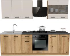 Zdjęcie Zestaw Mebli Kuchennych Presto 260 Cm Płyta Laminowana Dąb Evoke Kaszmir 100461888 - Mieroszów