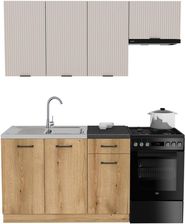 Zdjęcie Zestaw Mebli Kuchennych Presto 170 Cm Płyta Laminowana Dąb Evoke Lamela Kaszmir 100461895 - Mieroszów