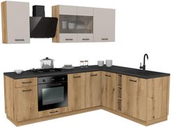 Zdjęcie Zestaw Mebli Kuchennych Presto 240X180 Cm Płyta Laminowana Dąb Evoke Kaszmir 100462005 - Wrocław