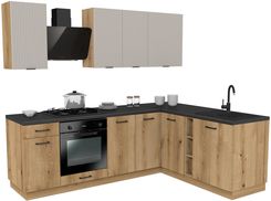Zdjęcie Zestaw Mebli Kuchennych Presto 240X180 Cm Płyta Laminowana Dąb Evoke Lamela Kaszmir 100462006 - Wrocław