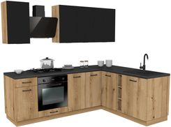 Zdjęcie Zestaw Mebli Kuchennych Presto 240X180 Cm Płyta Laminowana Czarny Dąb Evoke 100462008 - Mieroszów