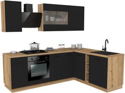 Zdjęcie Zestaw Mebli Kuchennych Presto 240X180 Cm Płyta Laminowana Czarny Czarny 100462010 - Dąbie