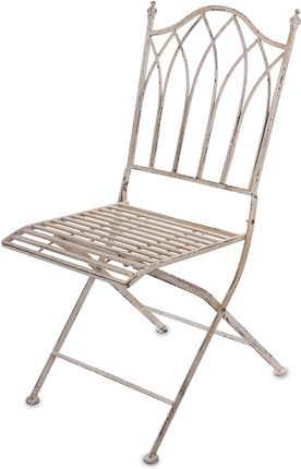 Metalowe Stylowe Postarzane Przecierane Krzesło Ogrodowe Na Taras Balkon Do Altany 169479